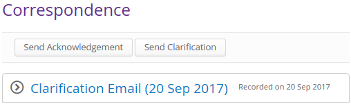 Correspondence section