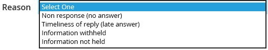 Reason for opening the Internal Review