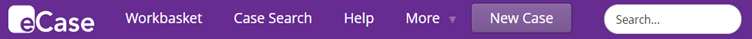 Search field on the eCase menu bar