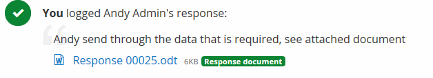 document changed to a response document