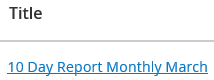 Name of report