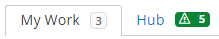 Hub tab in the workbasket
