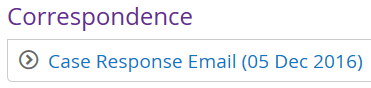 Case Response for email sent outside of eCase