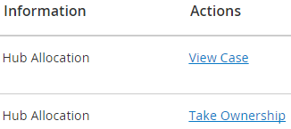 Workbasket hub allocation information column