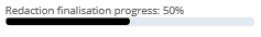 finalising progress bar showing 50% complete