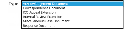 Acknowledgement document type