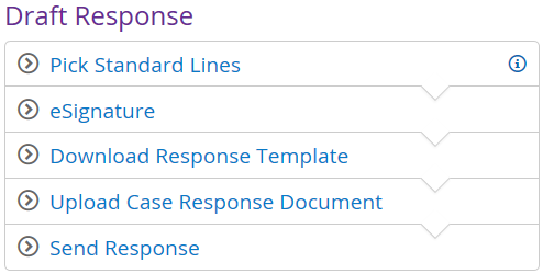 Draft Response screen